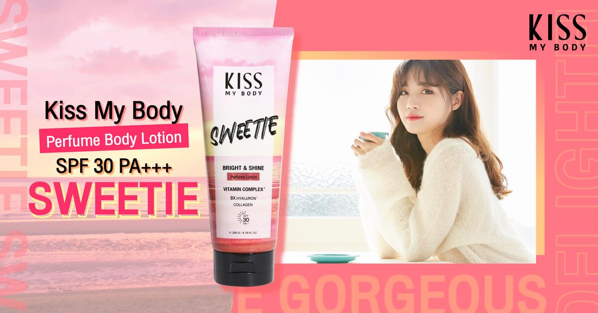KISS MY BODY Bright Shine Perfume Lotion SPF30 PA+++ – Sweetie, 200g - Image 2